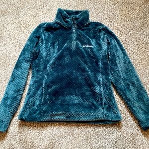 NWOT Teal Fuzzy Columbia 1/4 Zip Size M